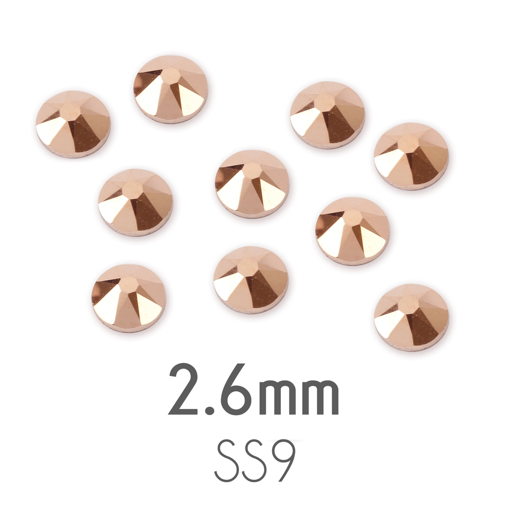 Beads & Swarovski Crystals 2.6mm Swarovski Flat Back Crystals, Rose Gold, Pack of 20